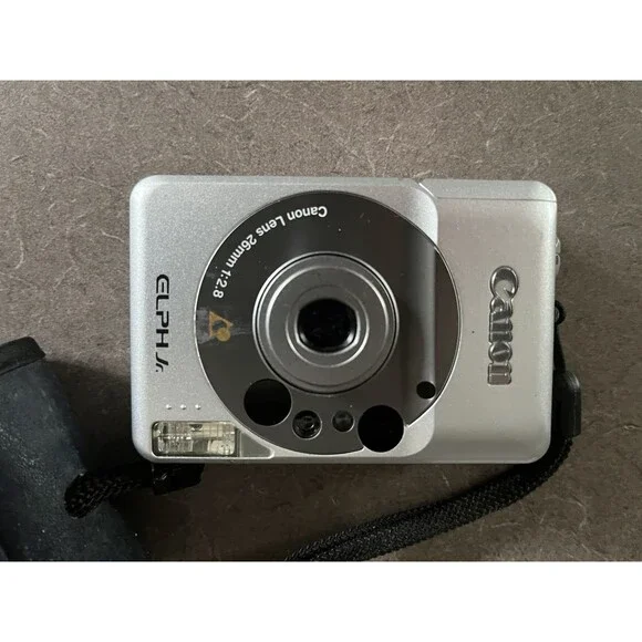Canon Elph Jr APS Cartridge Film Camera with strap and carry case