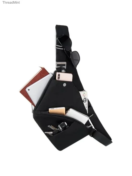 OSOCE Sling Bag Men RFID Blocking Quick-Release Buckle Anti-Theft Crossbody