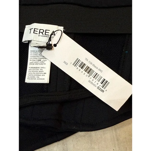 Terea Andrea Pitter Corset Belt Women XXS Black NWT Hook Eye Boned TR-109