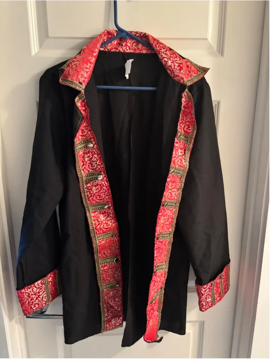 Hyde Adult Pirate Costume Jacket Black Red Size Medium