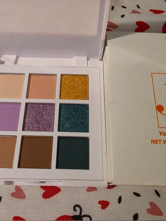 9-Color Eyeshadow Palette Purple, Teal & Gold Accents. Just You and Me in Miami