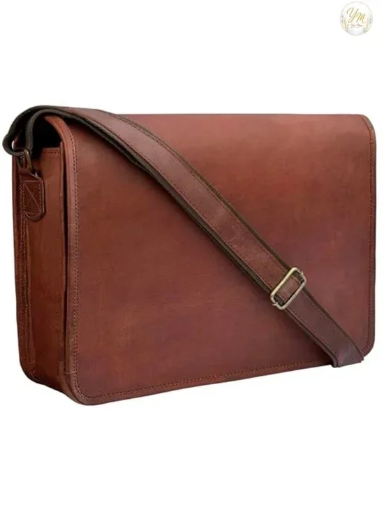 Vintage Leather Messenger Bag Laptop Satchel Crossbody