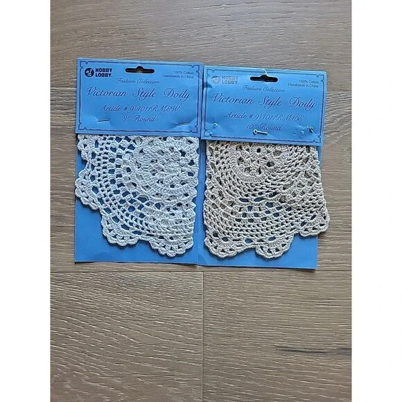 2 Victorian Style Crochet Doily 8