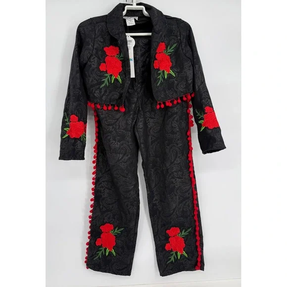 HalloweenCostumes.com Kids‎ Mariachi Day of the Dead Costume Black Red Sz L NEW