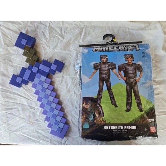 Minecraft Netherite Armor costume bundle with sword