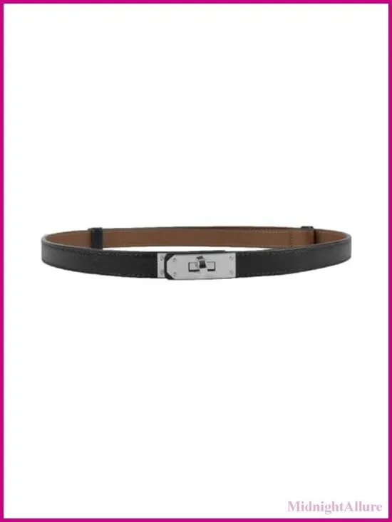 Women's Skinny Belt Alloy Turn Lock Adjustable Waist 19.5-35.5 In for Dresses