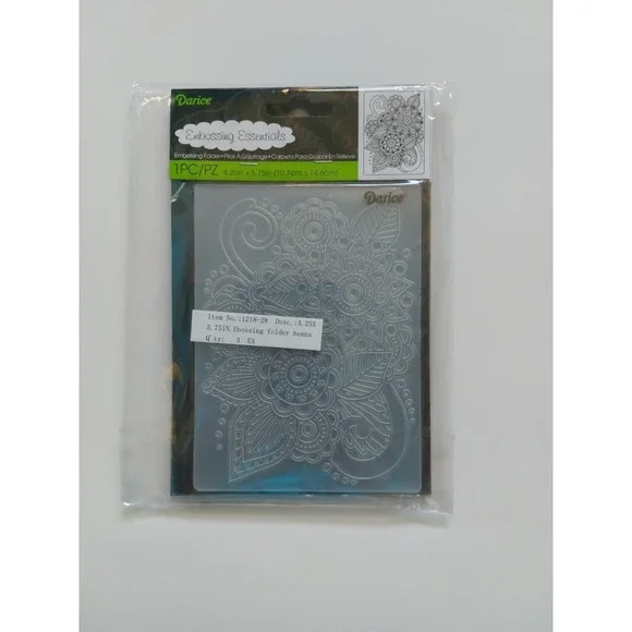 Darice Embossing Essentials Folder‎ 4.25x5.75 1218-28 Henna Picture Crafts Art