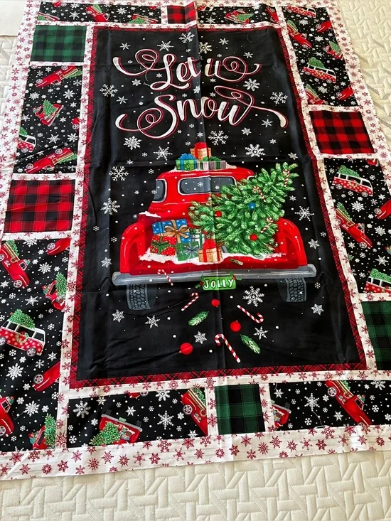Quilt Topper Unfinished Christmas/Holiday Theme Timeless Treasures “Let It Snow”