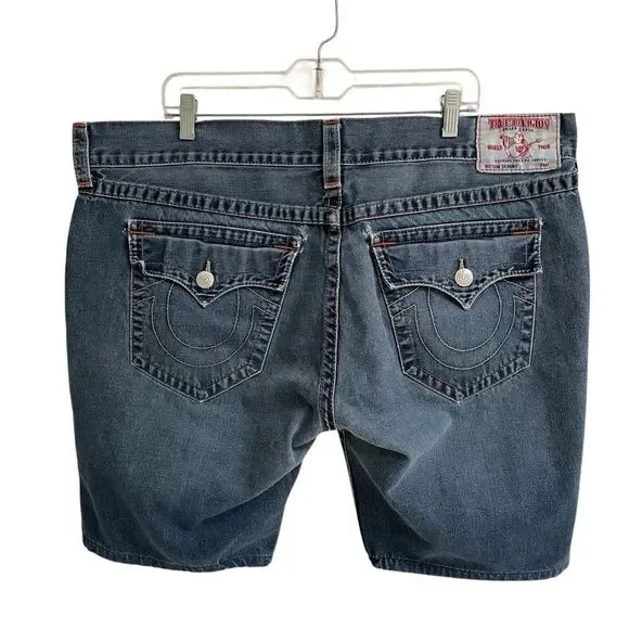True Religion Skinny Old Multi Distressed Denim‎ Jean Shorts Size 42