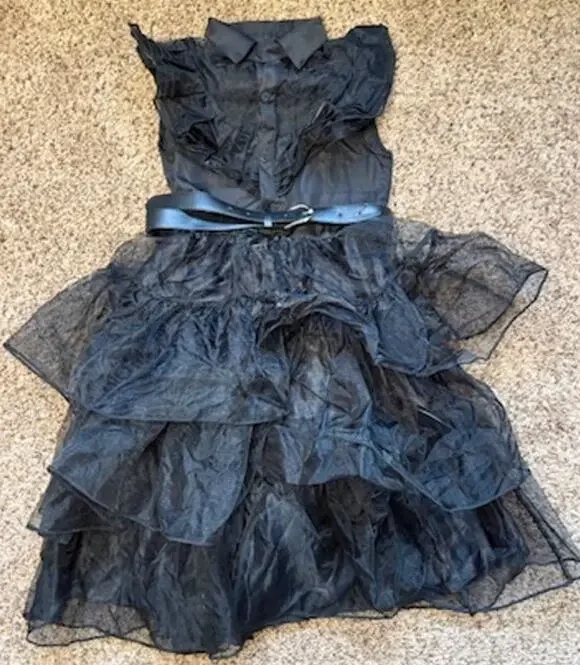 Girls Wednesday Addams Costume Dress Size 130 (Kids 7-8) Unbranded