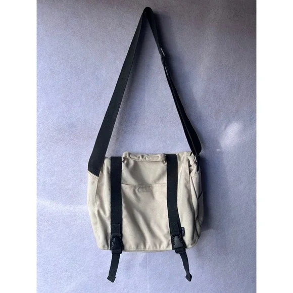 Patagonia Messenger Bag Cream Black Canvas Laptop Commuter Crossbody Bag