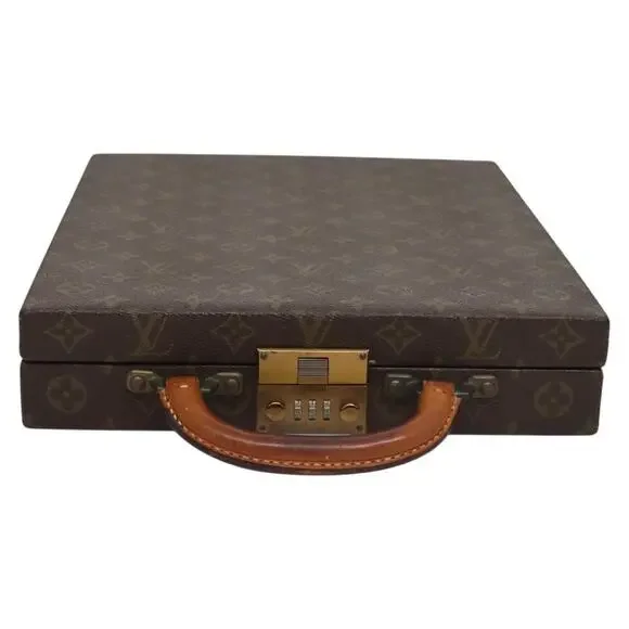 Louis Vuitton Monogram Attache Case Handbag Brown