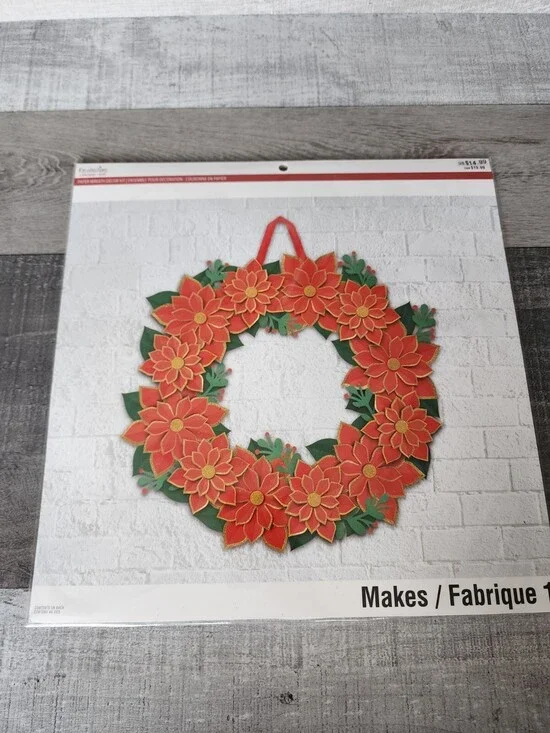 Recollections Christmas Wreath Paper Quilling Kit Sealed. 13.5 Poinsettia SEALED