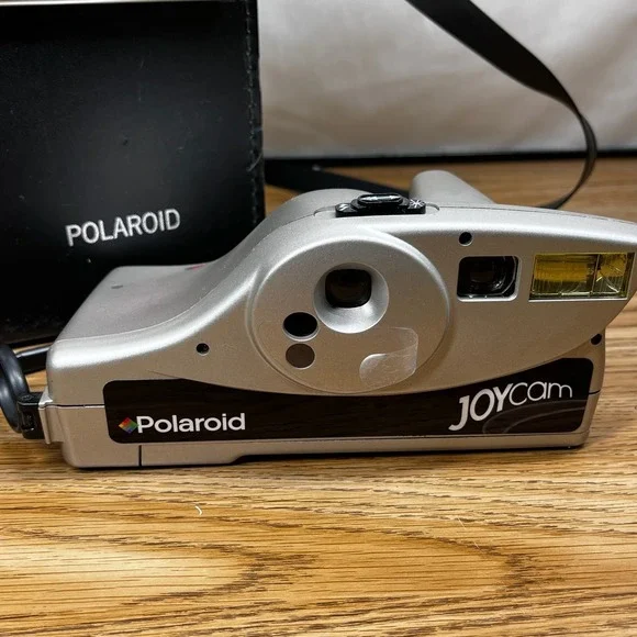 Polaroid JoyCam Silver Instant Film Camera with Black Vintage Carrying‎ Case OS