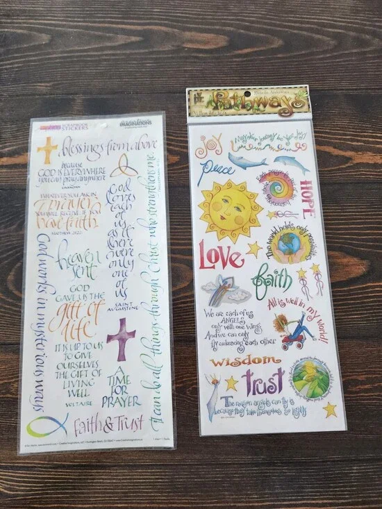 Scrapbooking Stickers Lot Easter Christian Jumbo Sheets New Vintage Retired #22