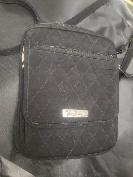 Vera Bradley Black Quilted Messenger Crossbody