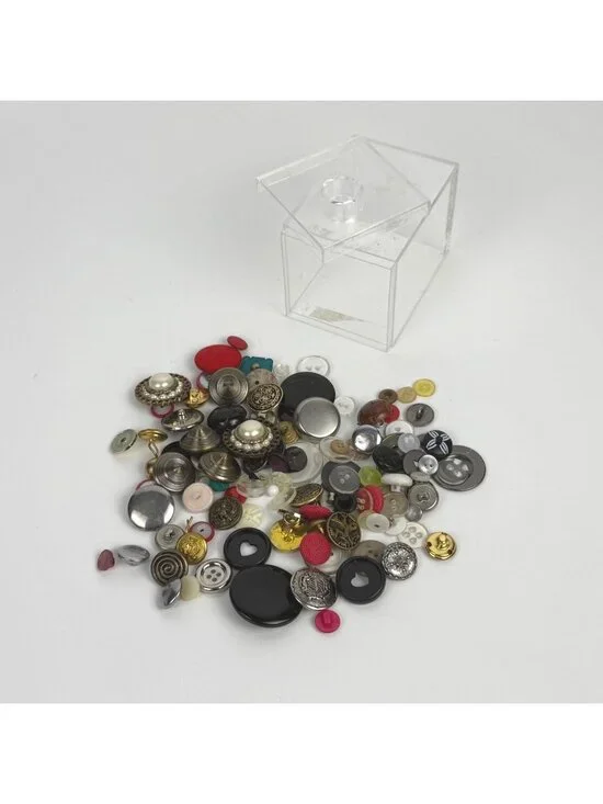 Button Lot Assorted Colors & Sizes Metal Plastic Cloth Covered