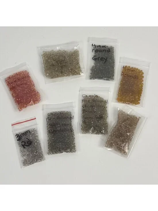 Bead Lot Czech Glass 3 & 4mm Multicolor Earth Tones Jewelry Making
