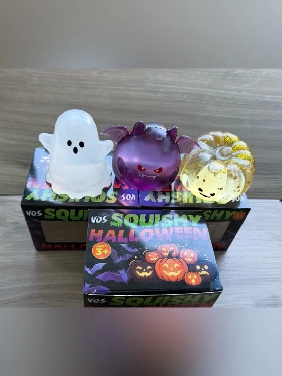 VOS Squishy Halloween Trio - Ghost, Bat, Pumpkin -