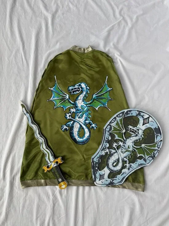 Liontouch Fantasy Dragon Noble Knight Costume Cape Sword Shield 3 Piece Set
