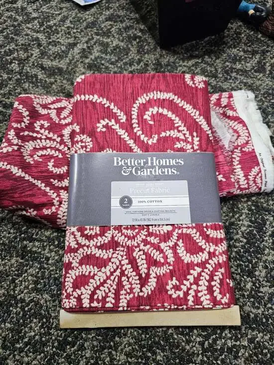 Better Homes & Gardens Precut Fabric 2 Yards Damask Scroll Merlot