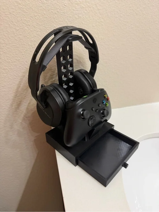 Black Gaming Controller & Headset Organizer Stand by