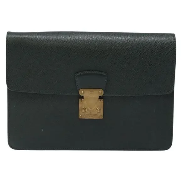 Louis Vuitton Taiga Pochette Kourad Clutch Bag Green