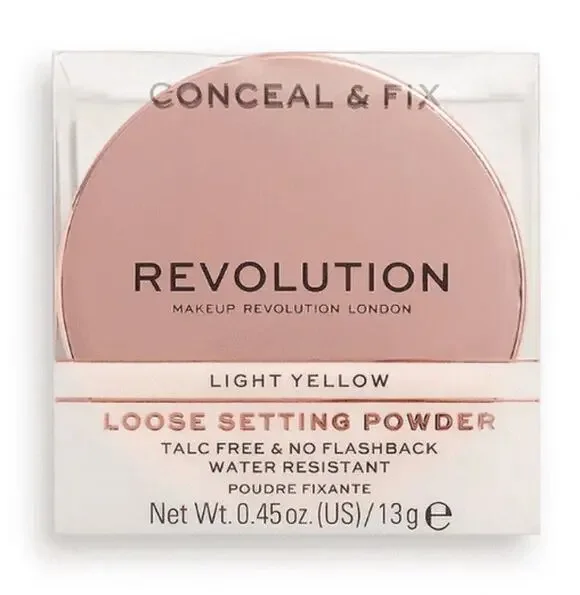 Revolution Beauty Conceal & Fix Setting Powder, Light Yellow, SEALED, New