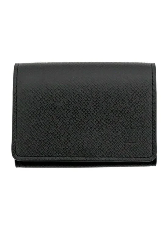 Louis Vuitton Card Case Envelope Business Holder NM Taiga Black