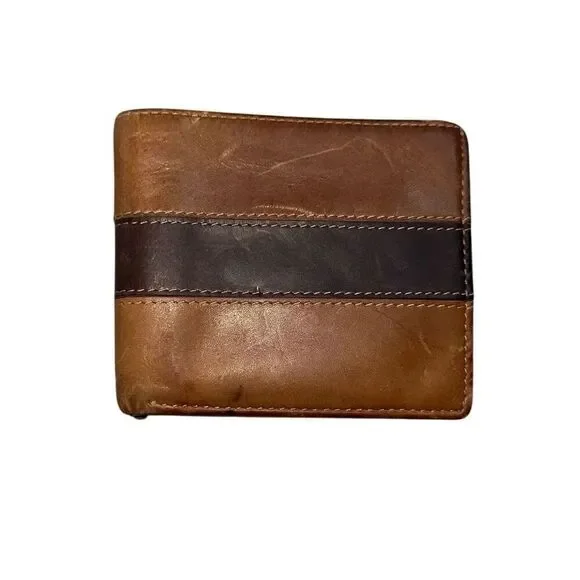 Stetson Genuine Leather Bifold two tone Brown wallet