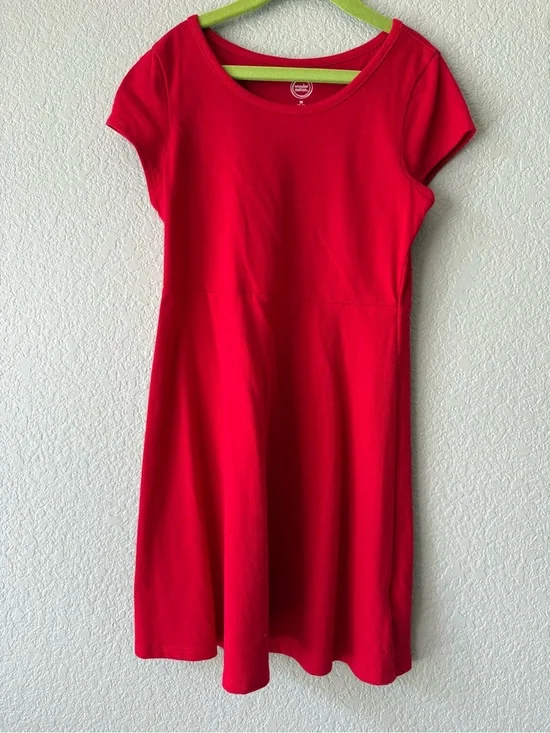 wonder nation Red Short Sleeve Knit A-Line Dress