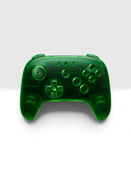 8BitDo 64 Bluetooth Controller in a translucent jungle green