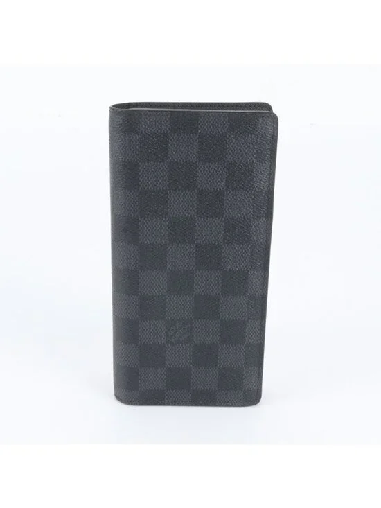 Louis Vuitton Damier Graphite Portefeuille Brazza Leather Wallet