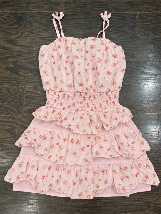 The Children’s Place Girls Pink Floral Tiered Sundress with Smocked Waist