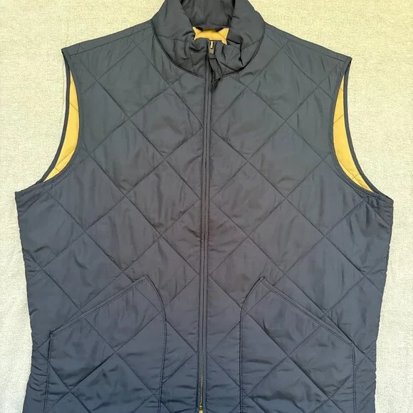 J.Crew Men's Walker Vest Quilted Navy/Camel Size L