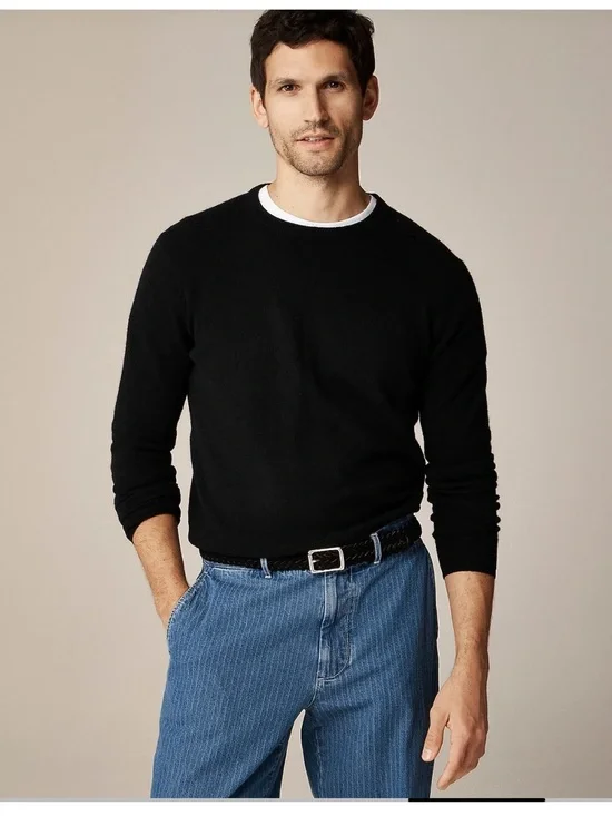 J.Crew Black Crewneck 100% Cashmere Sweater -Small