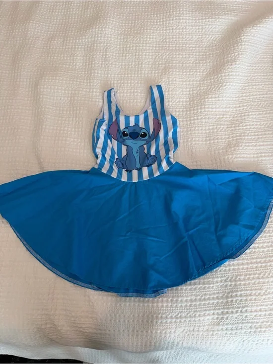 Girls Blue Stitch Character Twirl Theater Dress