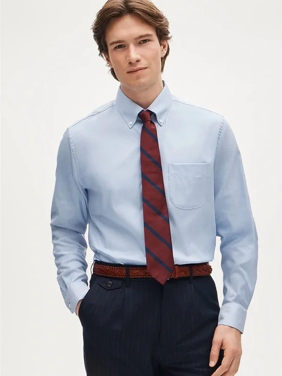 J Crew Blue Bowery Performance Stretch Oxford Buttondown Shirt NWT S #2624