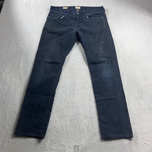 J.Crew 484 Slim Fit Corduroy Pants Mens 32x30 Navy Blue 5-Pocket Trousers