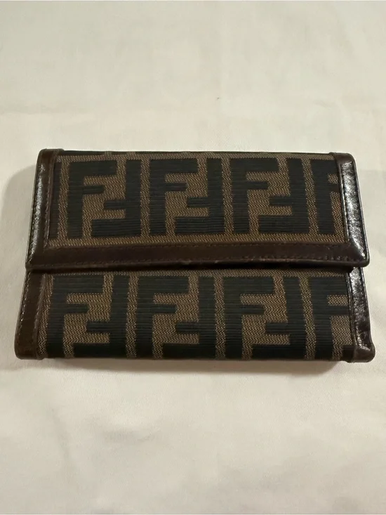 Fendi Zucca Print FF Canvas Wallet trifold
