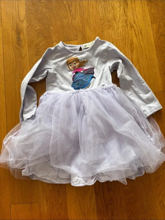 Monica + Andy Disney Princess Anna Light Purple Tulle Long-Sleeve Girls Dress