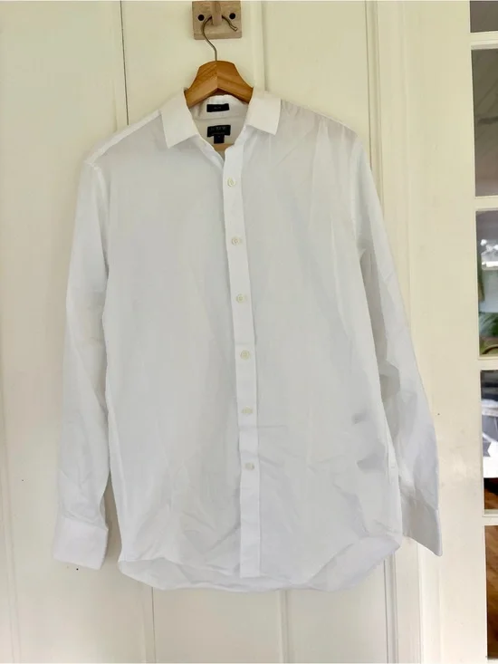 Men's Classic White Button-Up Shirt - Slim Fit JCrew