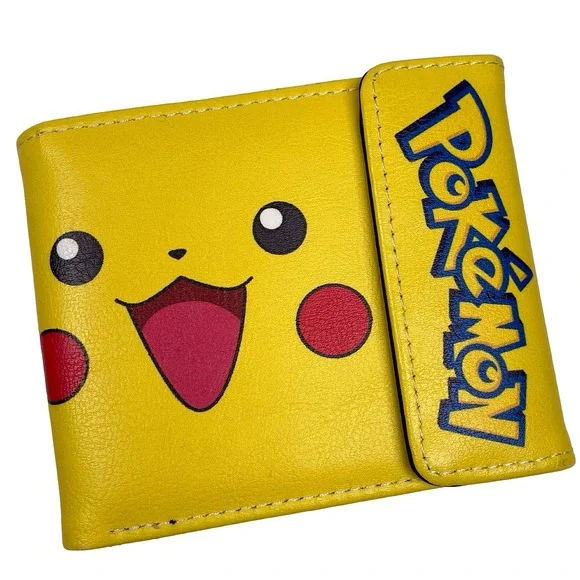 Pokemon Pikachu Bifold Wallet Yellow Faux Leather Graphic Print Nintendo Gamer