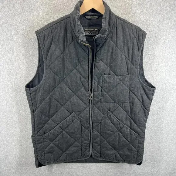 J.Crew Type Outerwear‎ Sussex quilted vest Gray Size Med NX631 Vintage EC