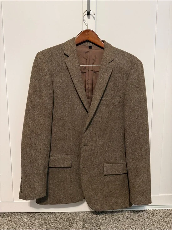 J. Crew Brown Herringbone Sport Coat wool-blend