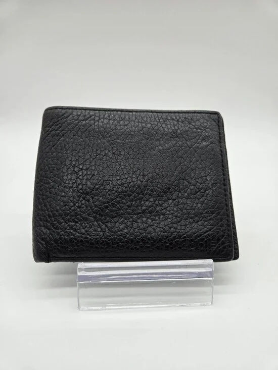 Lodis Black Italian Leather Men's Bifold Wallet Soft Pebbled Leather