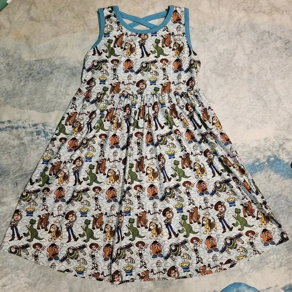 Cartoon Toy Print Milksilk Sleeveless Dress Size‎ 8/9