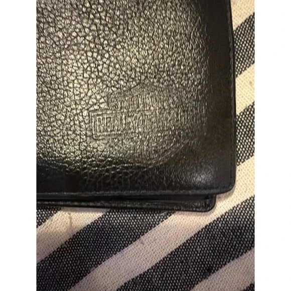 Harley-Davidson‎ Mens Black Pebbled Leather Bifold Wallet Embossed Logo