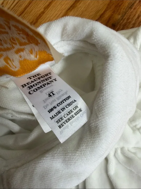 The Beaufort Bonnet Company White Cotton Peter Pan Collar Dress