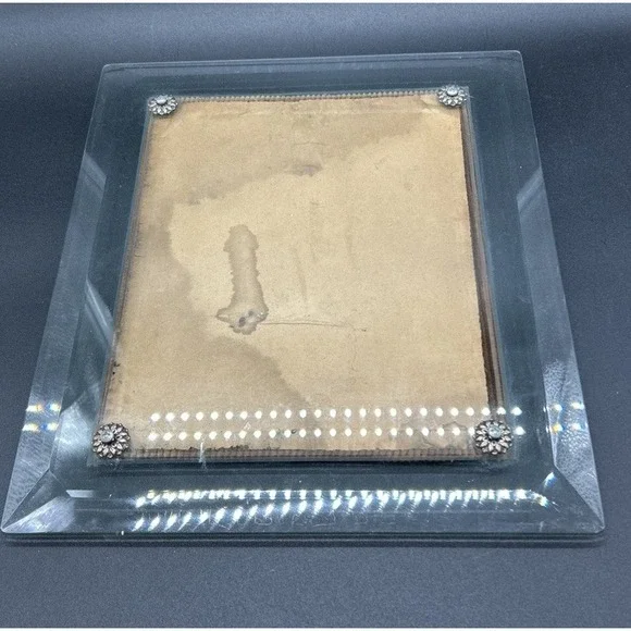 Antique Central Glass Co Victorian Beveled Glass Picture Frame 8x10 Opening